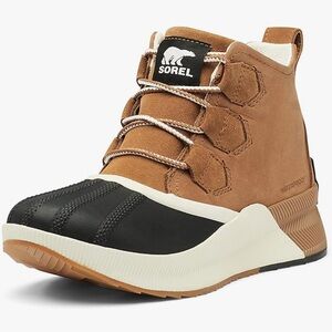 Sorel Tan and Black Ankle Booties